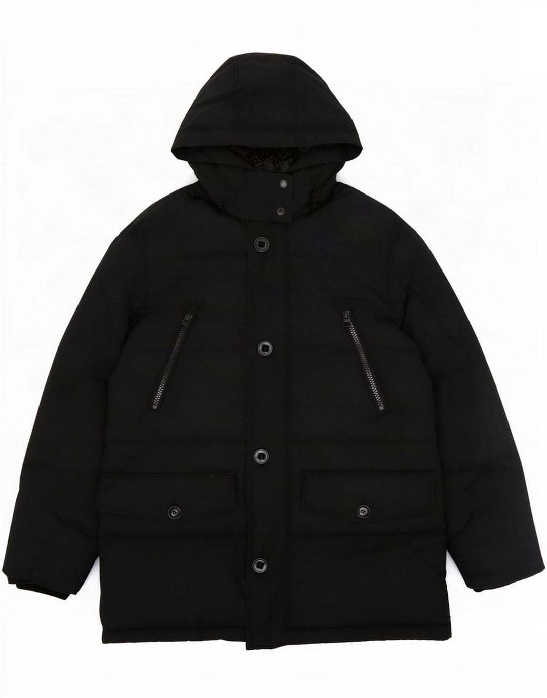 Marks & Spencer Herre hættepolstret frakke UK 40 Large Black Polyester