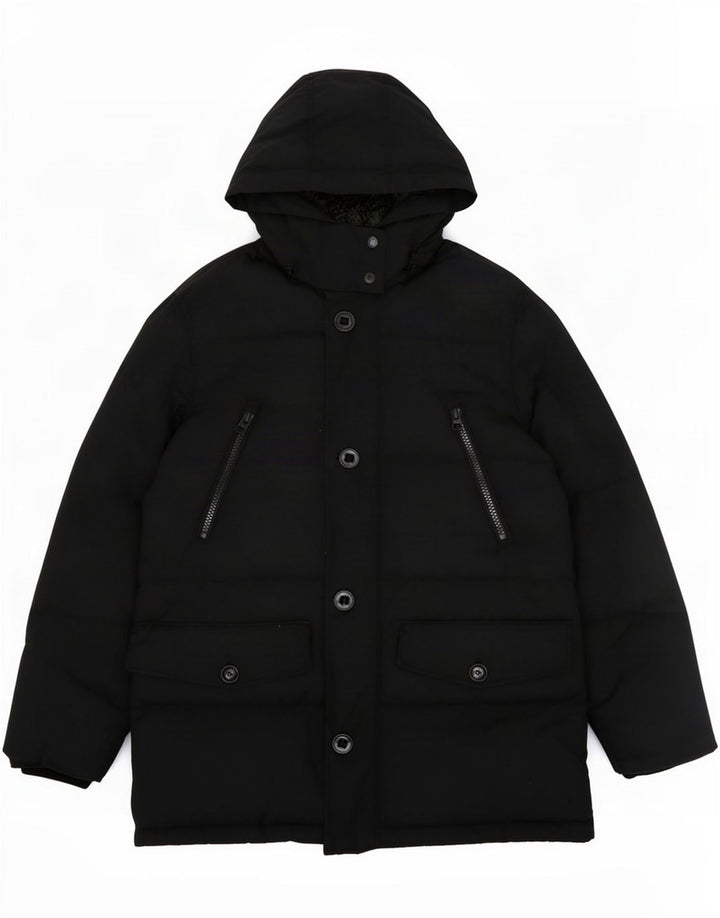 Marks & Spencer Herre hættepolstret frakke UK 40 Large Black Polyester