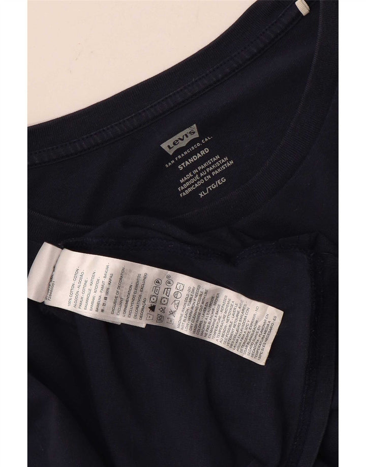 Levi's Herre Standard Fit Top Langærmet XL Marineblå Bomuld