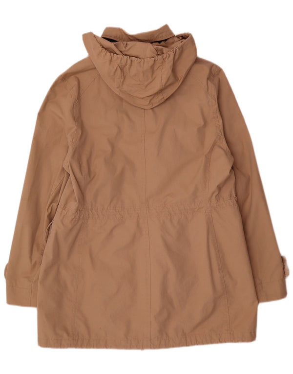 Crew Clothing Dame Hooded Parka Jacket UK 14 Stor Beige Bomuld