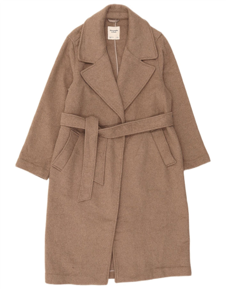Abercrombie & Fitch oversize overfrakke til kvinder UK 10 Lille beige polyester