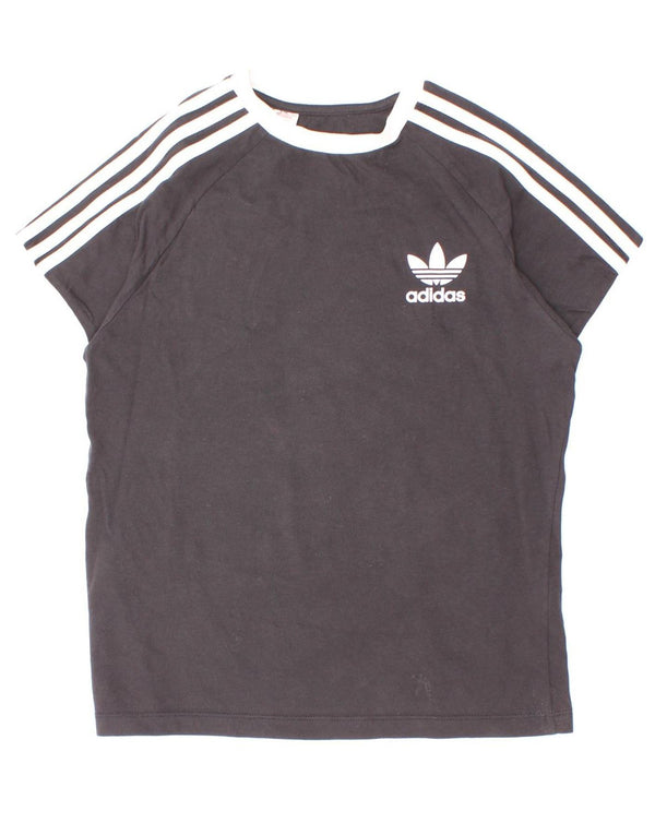 Adidas Boys T-Shirt Top 9-10 år Sort Colourblock Bomuld