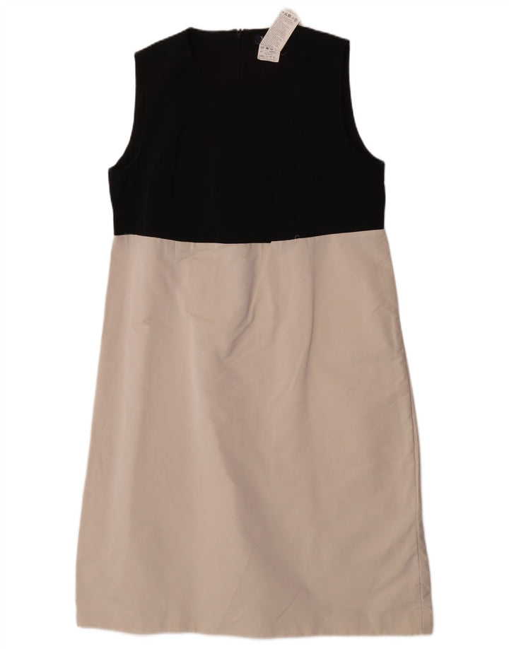 Max Mara Dame Ærmeløs Shift Dress UK 16 Large White Colourblock