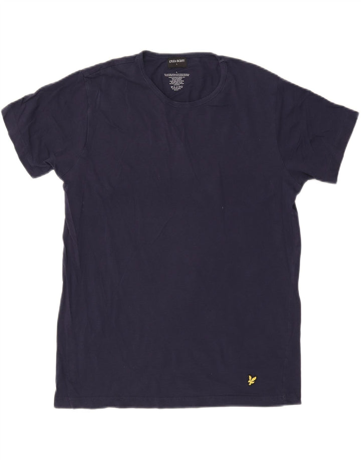 Lyle & Scott Herre T-shirt Top Stor marineblå bomuld