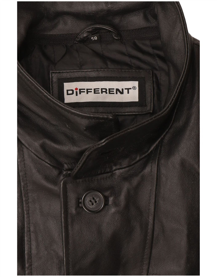 Vintage herre læderjakke IT 58 4XL Sort