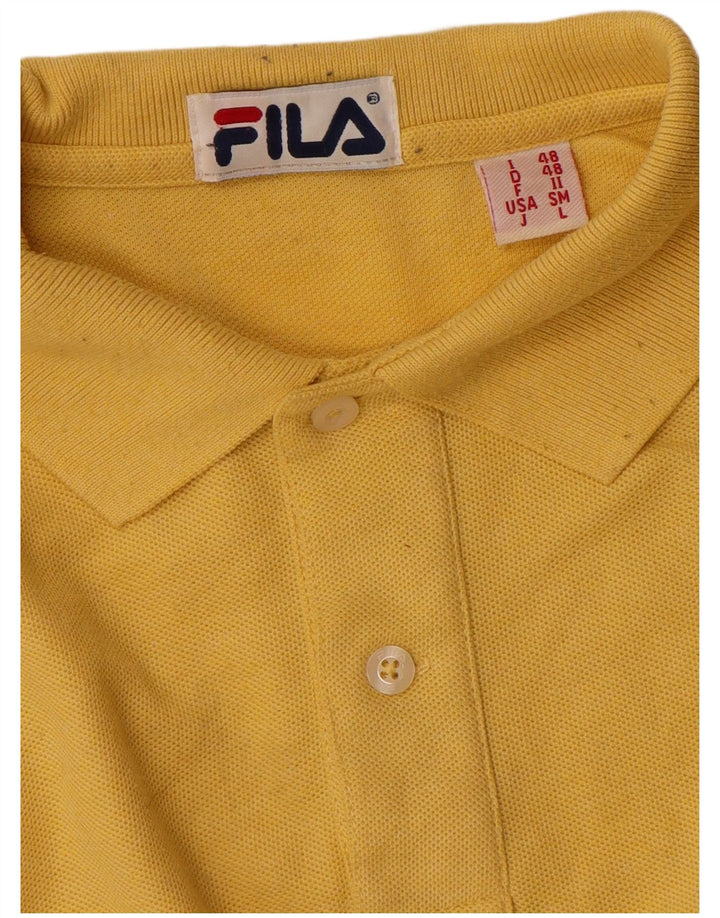 Fila Poloskjorte til mænd IT 48 Medium Gul Bomuld