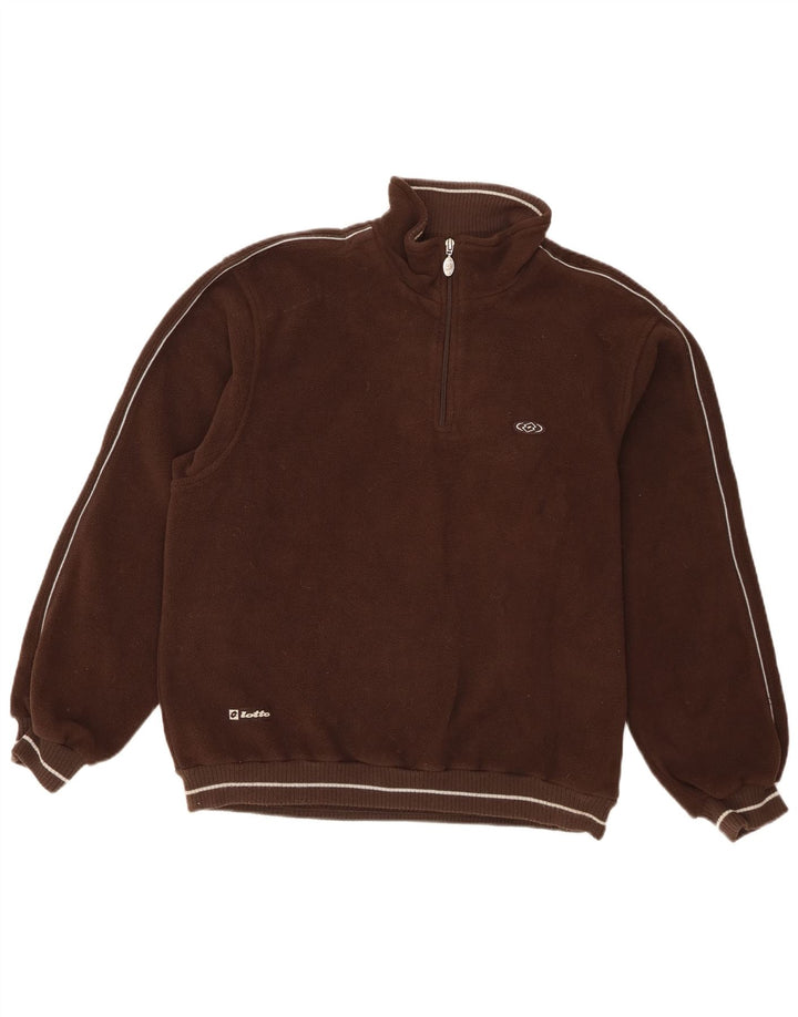 Lotto Herre lynlås hals fleece jumper medium brun polyester