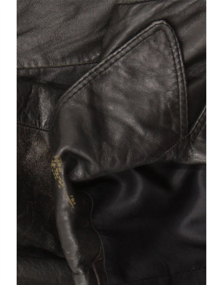 Vintage dame læderjakke IT 50 XL sort læder