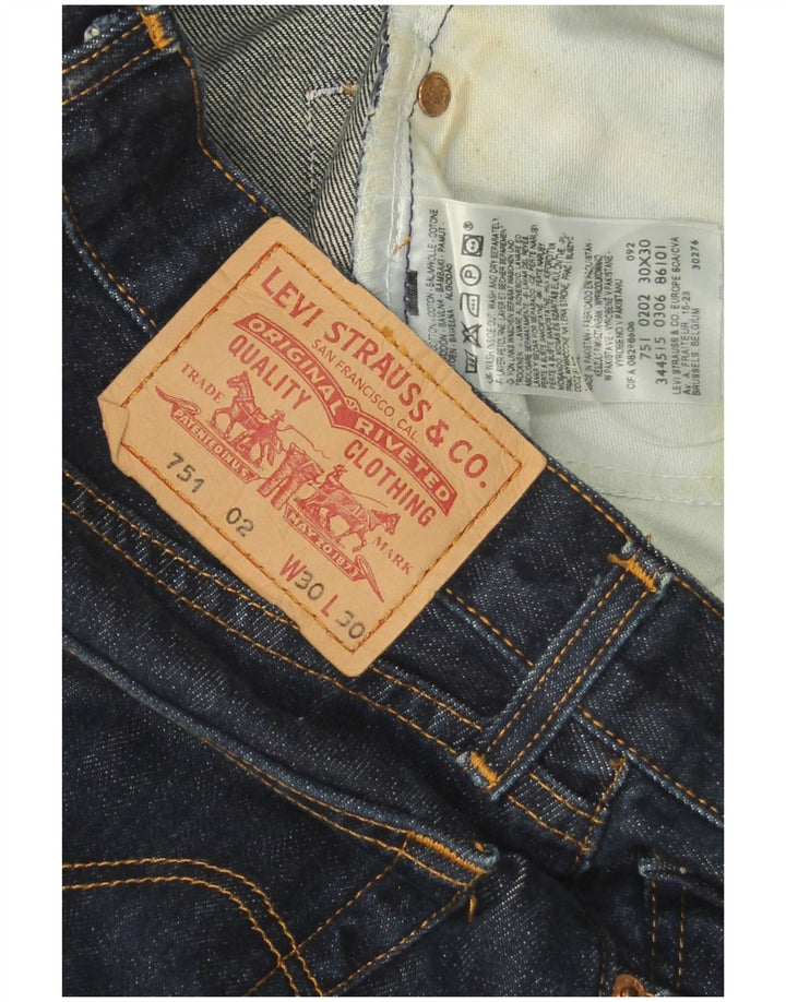 Levi's Herre 751 Straight Jeans W30 L30 Marineblå Bomuld