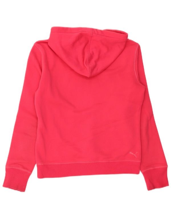 Puma Graphic Hoodie Jumper UK 10 Small Pink Bomuld
