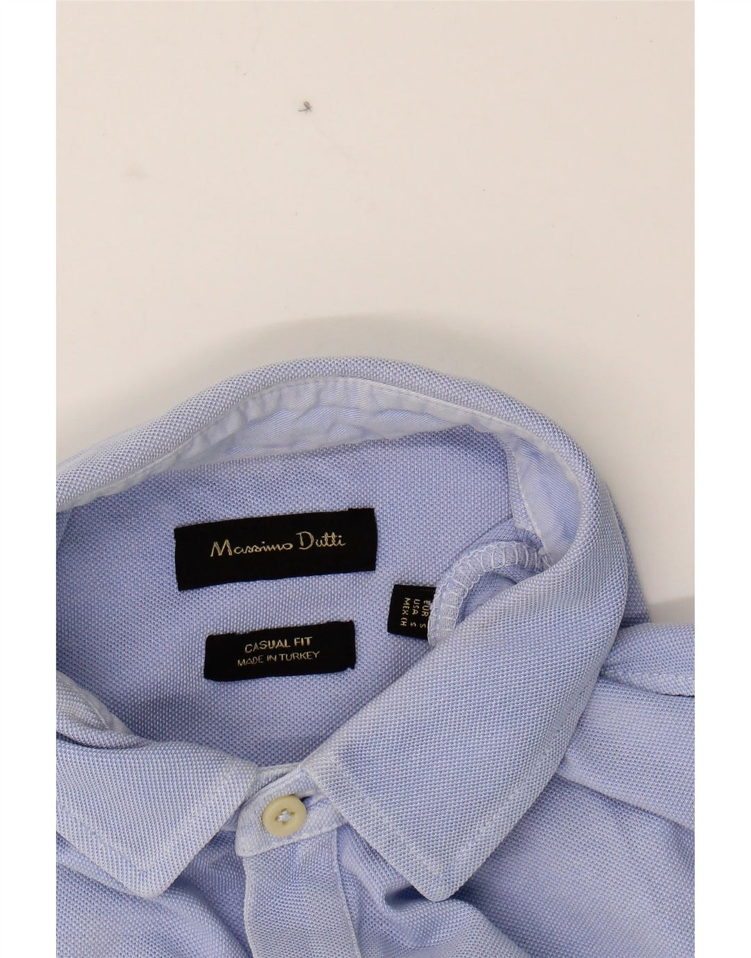 MASSIMO DUTTI Mens Casual Fit Polo Shirt Small Blue Cotton Vintage Massimo Dutti and Second-Hand Massimo Dutti from Messina Hembry 