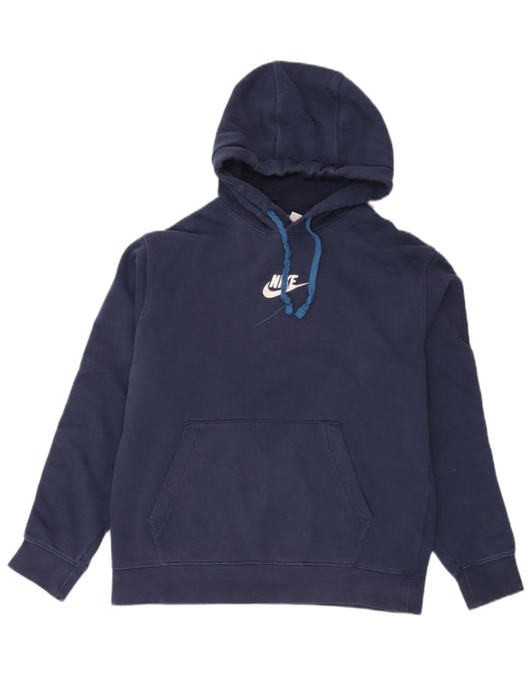 Nike Herre grafisk hættetrøje Jumper Medium Marineblå Colourblock Bomuld