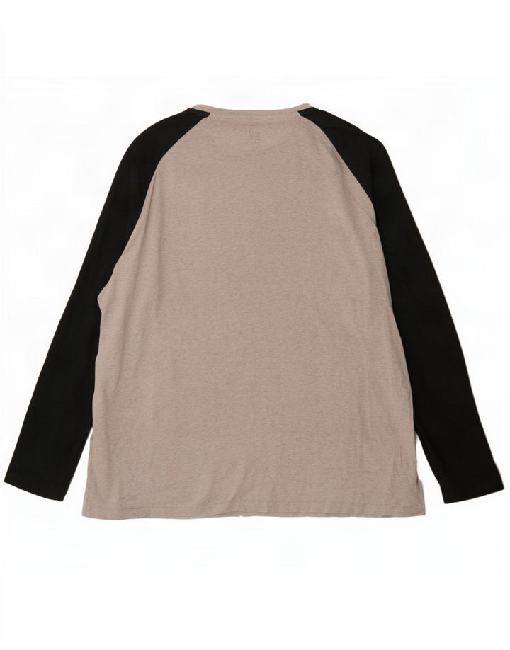Fat Face Herre Top Langærmet 2XL Grå Colourblock Bomuld