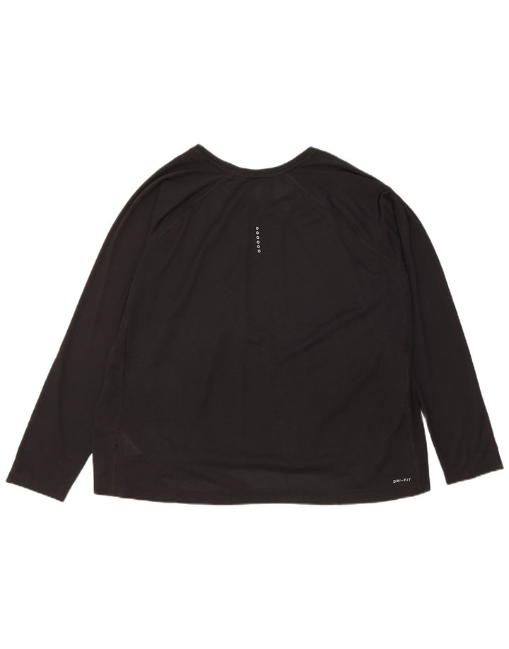 Nike Dame Dri Fit Top Langærmet UK 22 3XL Sort Polyester