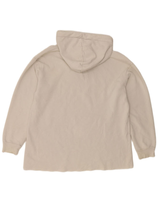 Topshop Dame Oversized Hoodie Jumper UK 10 Small White Bomuld