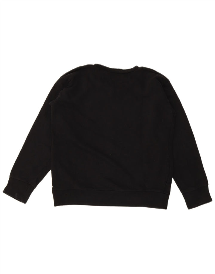 Diesel Dame Grafisk Sweatshirt Jumper UK 12 Medium Sort Bomuld