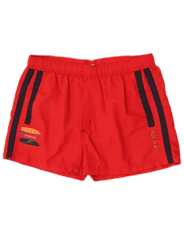 Brugi Badeshorts til mænd Large Rød Colourblock Polyester