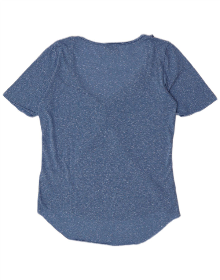 Wrangler Damebluse Top UK 14 Stor Blå Flecked Bomuld