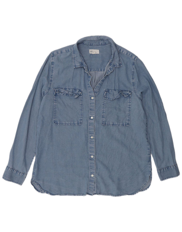 Gap Womens Boyfriend Fit Denim Shirt UK 16 Large Blue Lyocell