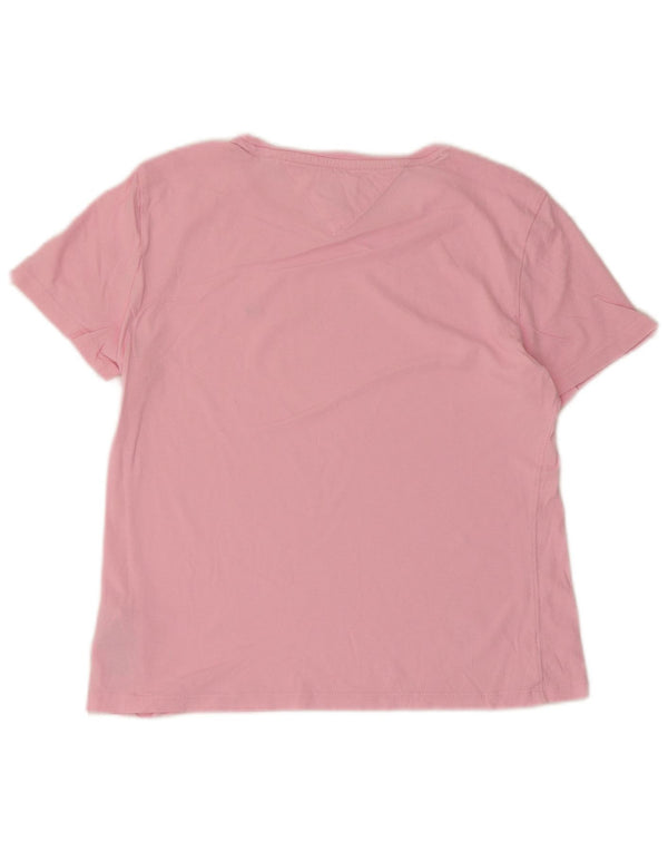 Tommy Hilfiger Dame T-Shirt Top UK 10 Lille Pink Bomuld