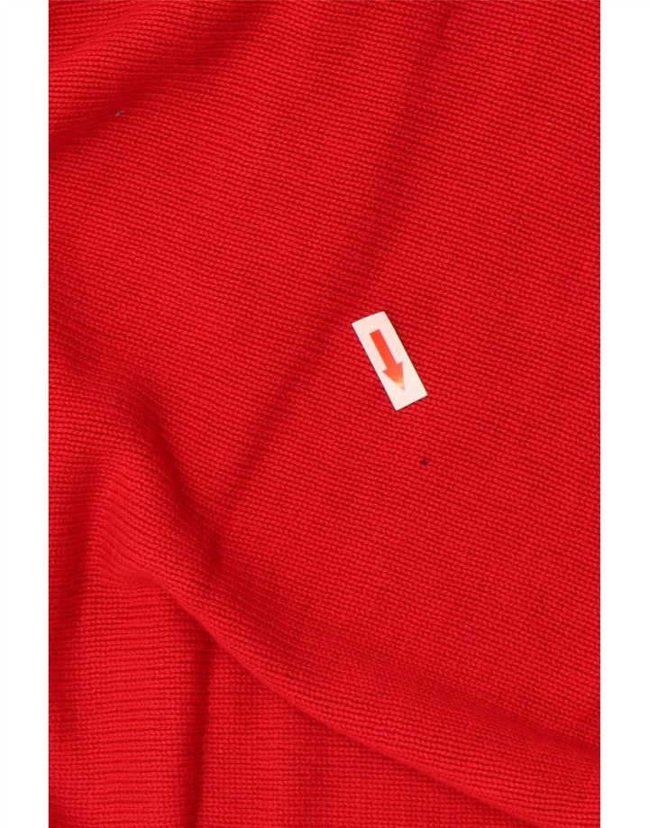 MICHAEL KORS Dame Boat Neck Jumper Sweater UK 16 Large Red Bomuld