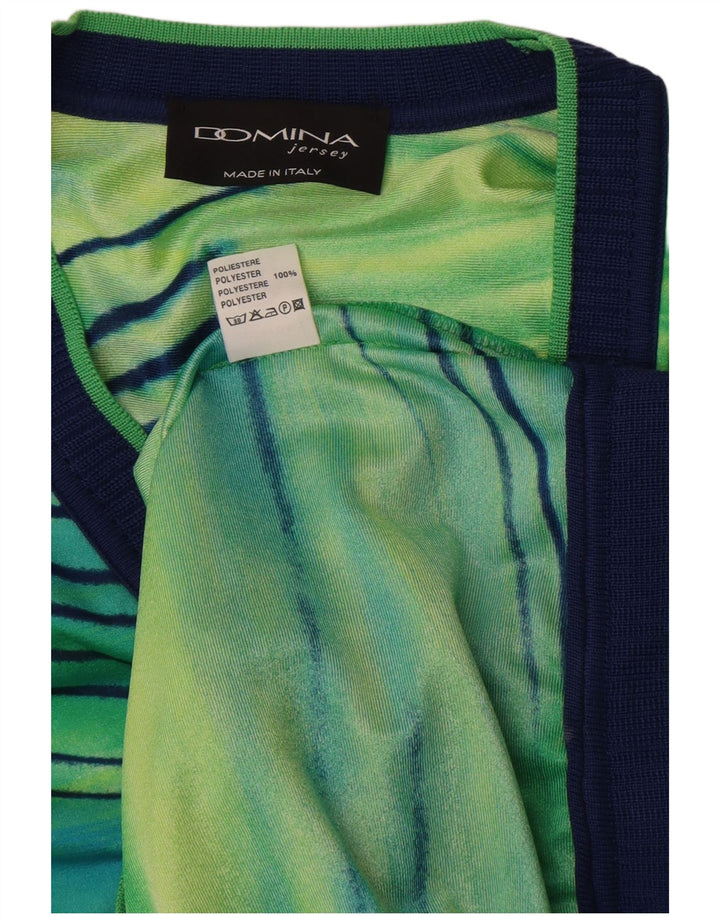 Domina Kortærmet Cardigan Top IT 44 Medium Green Tie Dye