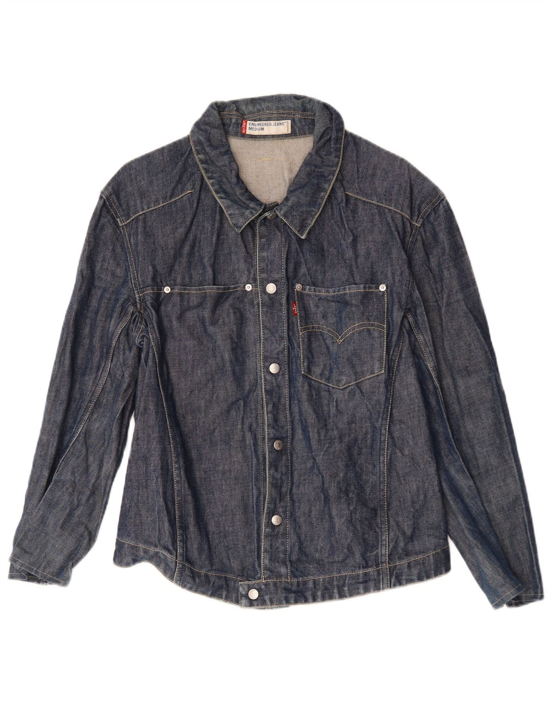 LEVI'S Dame denimjakke UK 14 Medium Navyblå Bomuld