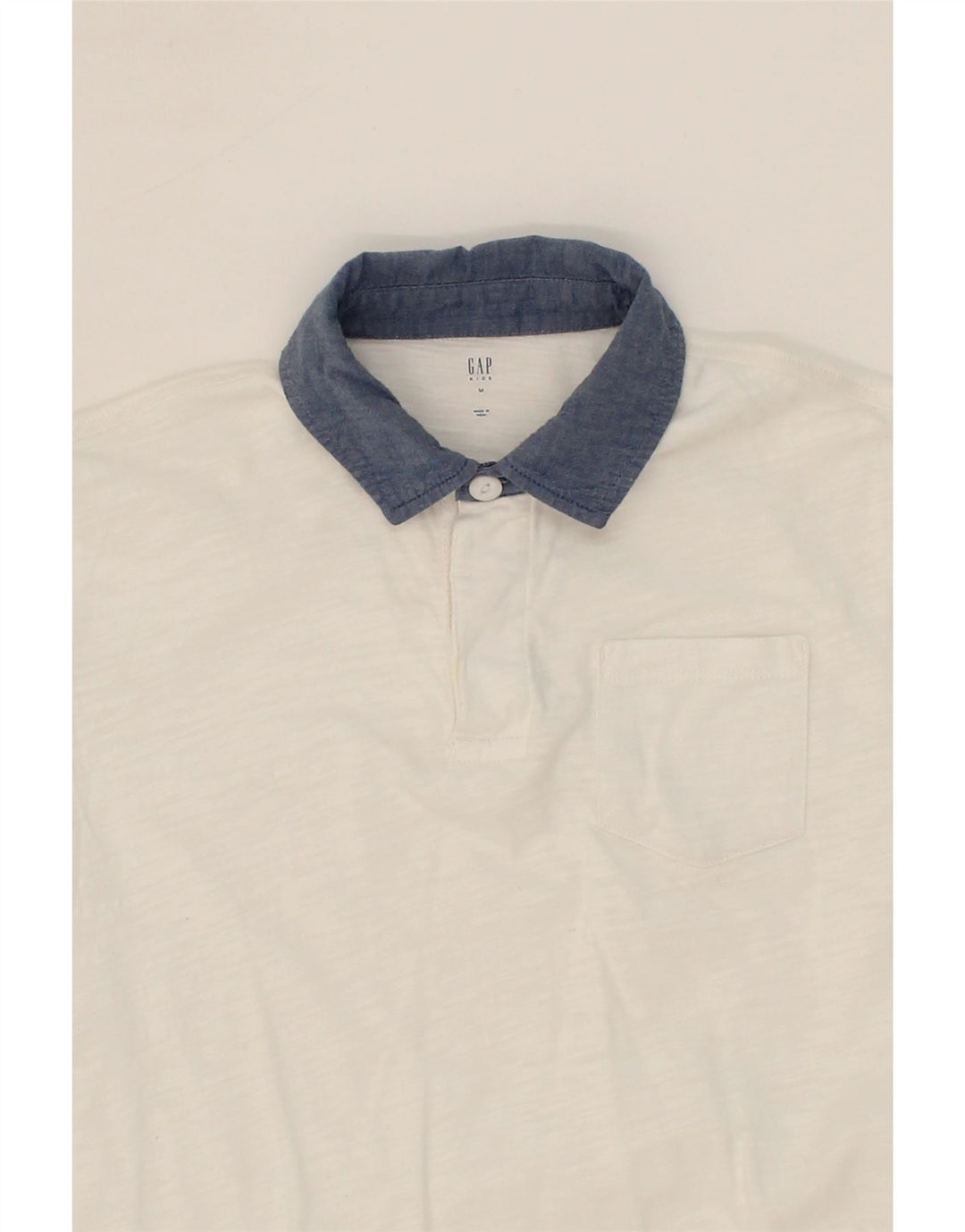 GAP Boys Polo Shirt 8-9 Years Medium White Vintage Gap and Second-Hand Gap from Messina Hembry 