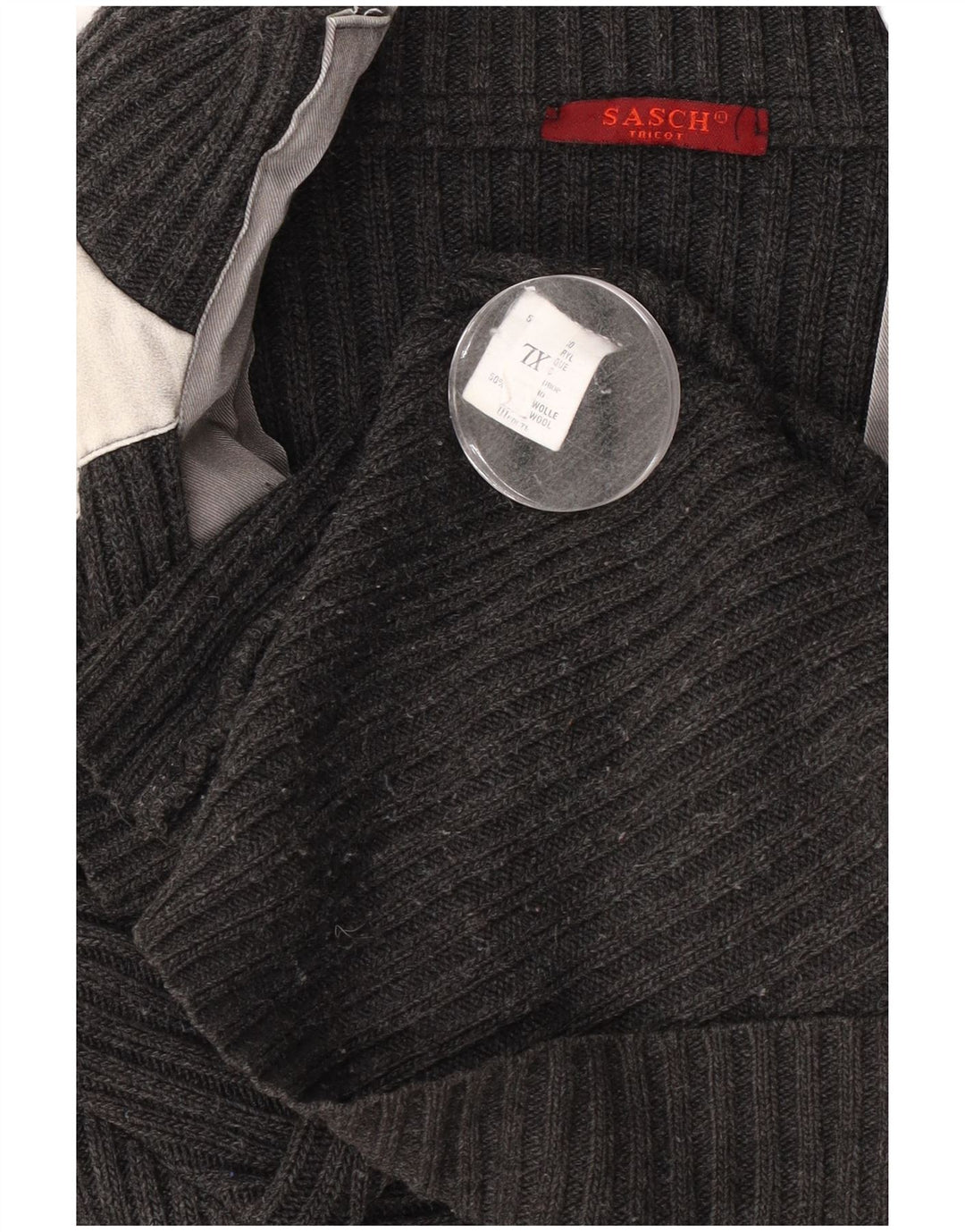 Sasch Herre Cardigan Sweater XL Grå Colourblock Akryl