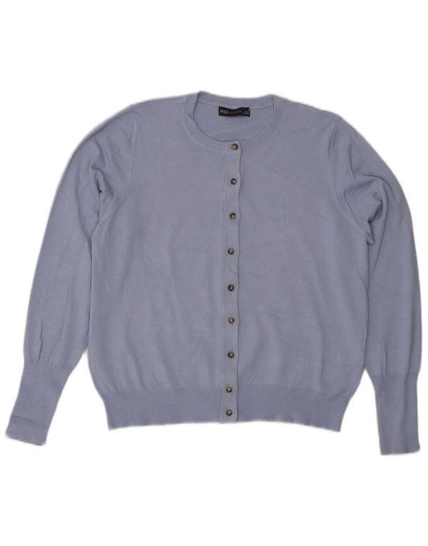 Marks & Spencer Dame Cardigan Sweater UK 16 Large Blue Viscose