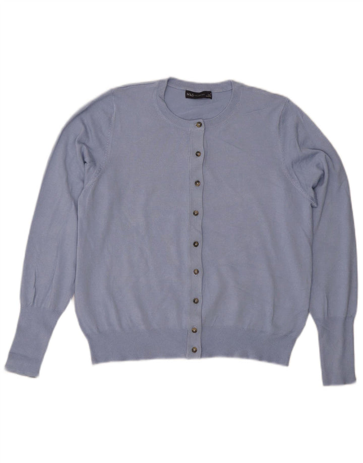 Marks & Spencer Dame Cardigan Sweater UK 16 Large Blue Viscose