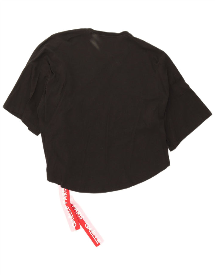Gaelle Dame Grafisk Oversized Bluse Top US 0 2XS Sort Bomuld
