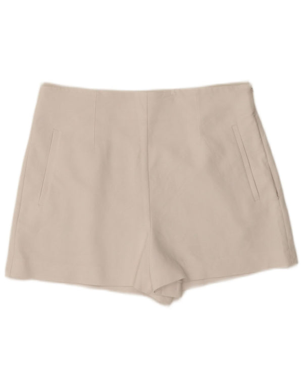 Zara Womens High Waist Hot Pants XL W32 Hvid Bomuld