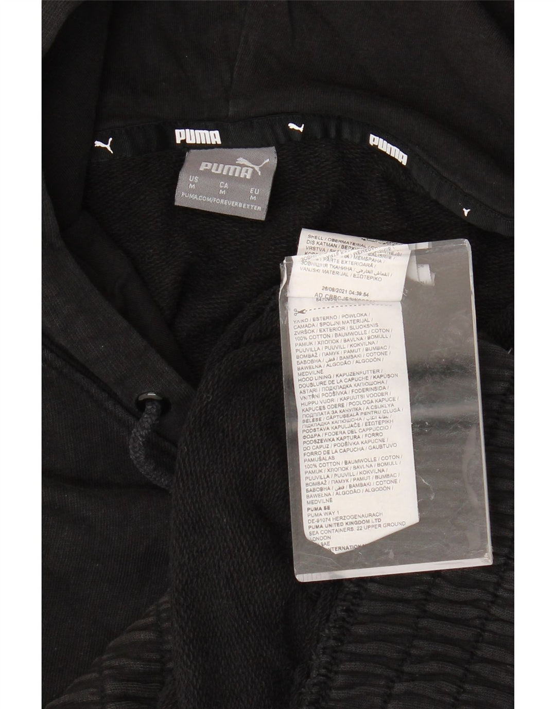 PUMA Oversized hættetrøje til kvinder UK 14 Medium Sort Bomuld
