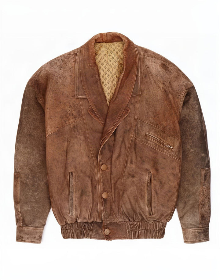 Vintage herre læderjakke UK 42 XL Brun