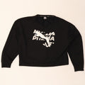 PUMA Womens Crop Graphic Sweatshirt Jumper UK 18 XL Black Polyester Vintage Puma and Second-Hand Puma from Messina Hembry 