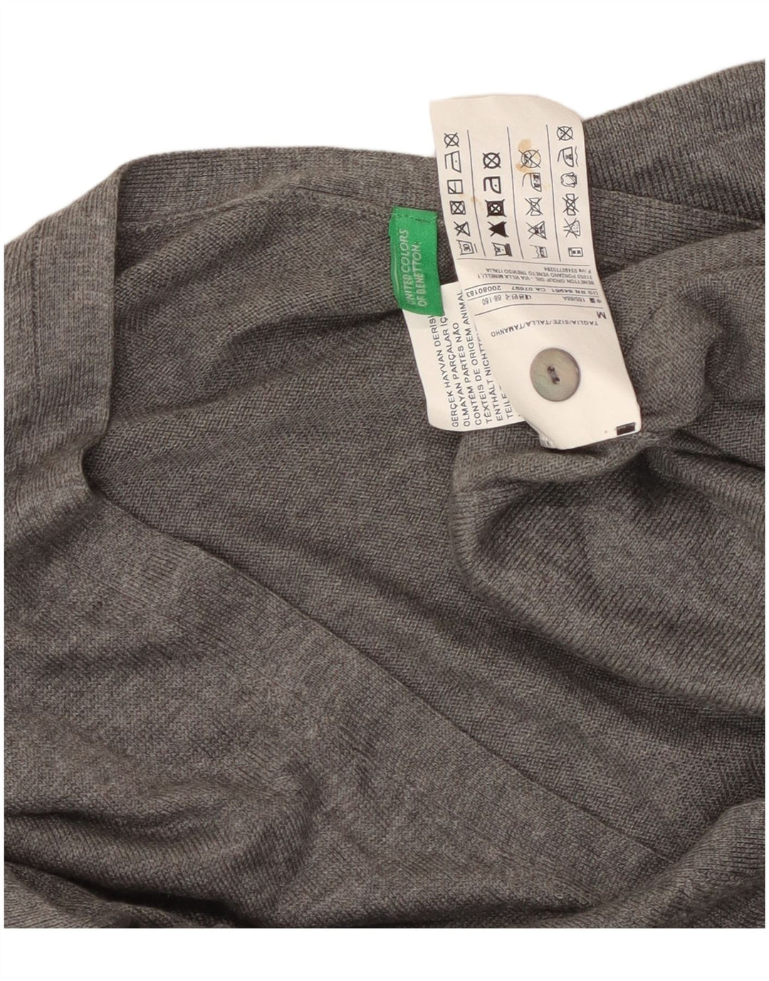 BENETTON Dame Cardigan Sweater UK 14 Medium Grey Viscose