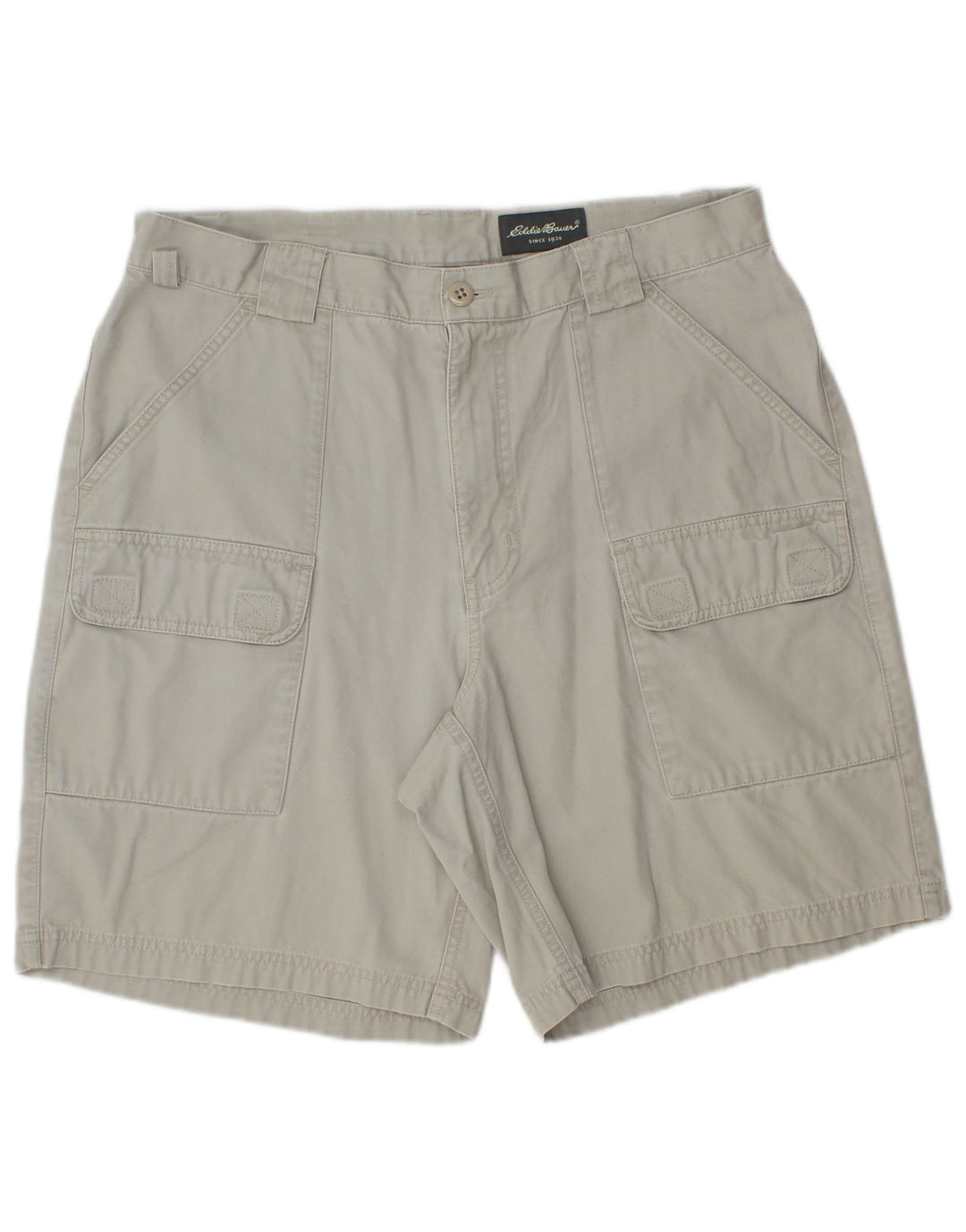 EDDIE BAUER Herre Cargo Shorts W34 Large Grå Bomuld