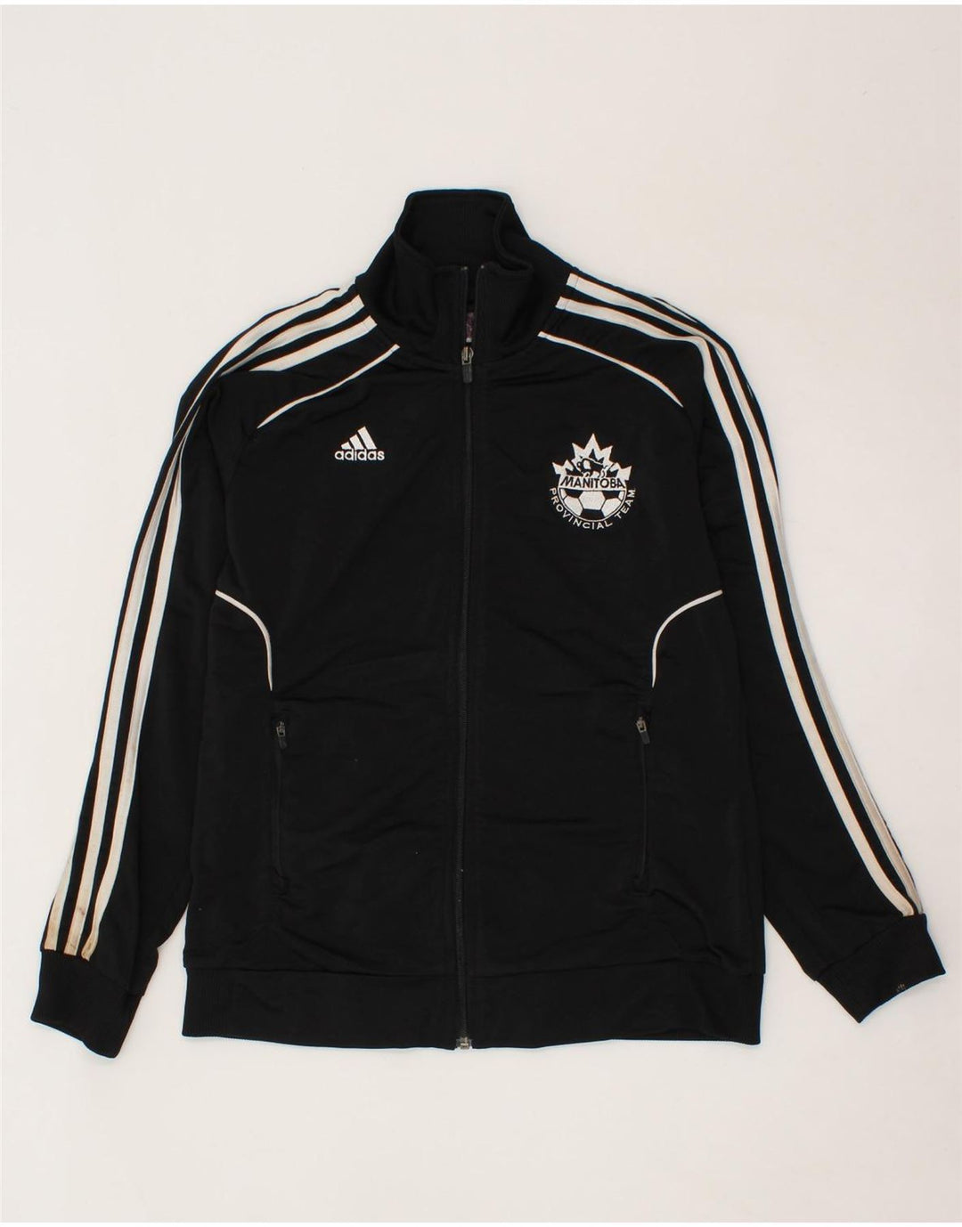 ADIDAS Womens Tracksuit Top Jacket UK 18 XL Black Polyester Vintage Adidas and Second-Hand Adidas from Messina Hembry 