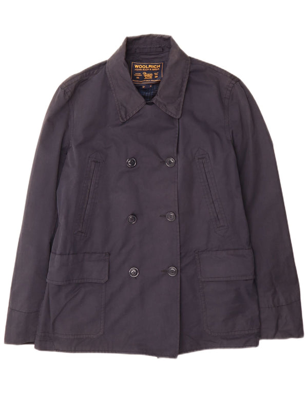 Woolrich Trench Coat til kvinder UK 18 XL Marineblå Bomuld