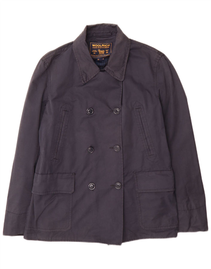 Woolrich Trench Coat til kvinder UK 18 XL Marineblå Bomuld