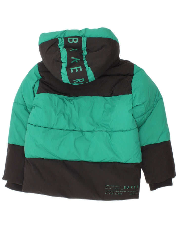 Ted Baker Boys Grafisk hættepolstret jakke 4-5 år Grøn Colourblock