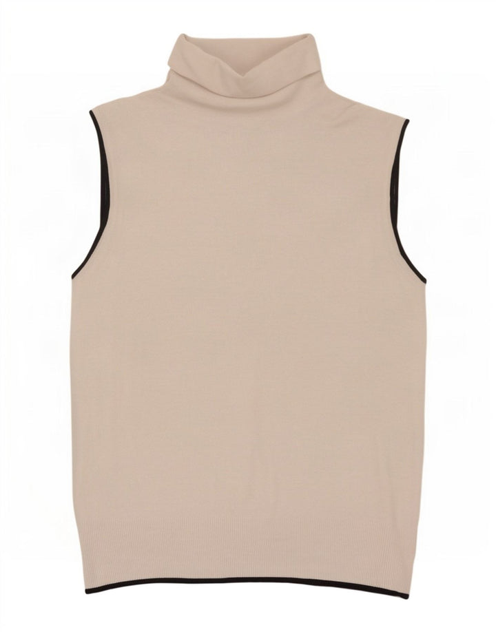 Zara Dame Vest Tank Top UK 12 Medium Beige Viscose