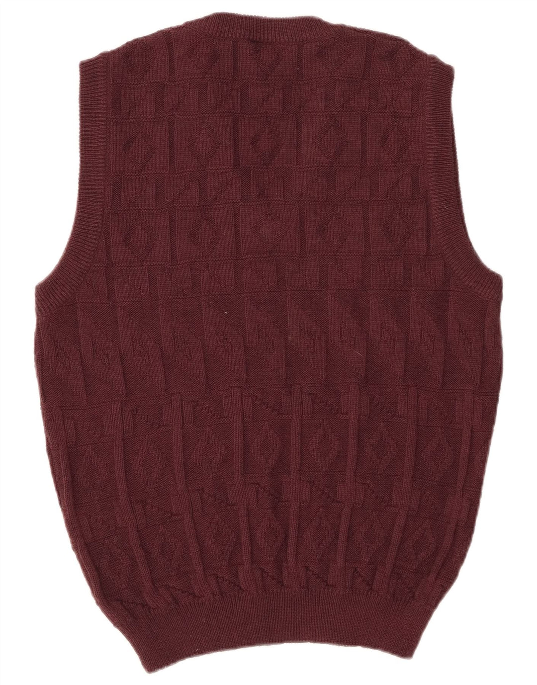 CANDA Vest Tank Top EU 48/50 Medium Burgundy Argyle/Diamond Acryl