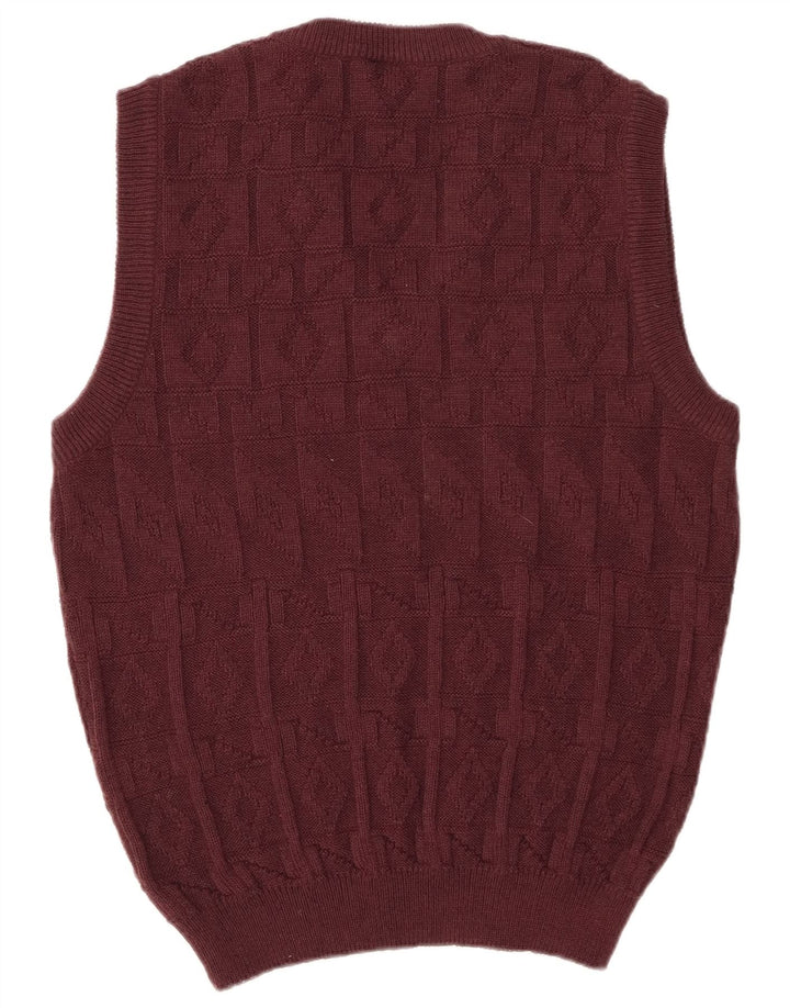 CANDA Vest Tank Top EU 48/50 Medium Burgundy Argyle/Diamond Acryl