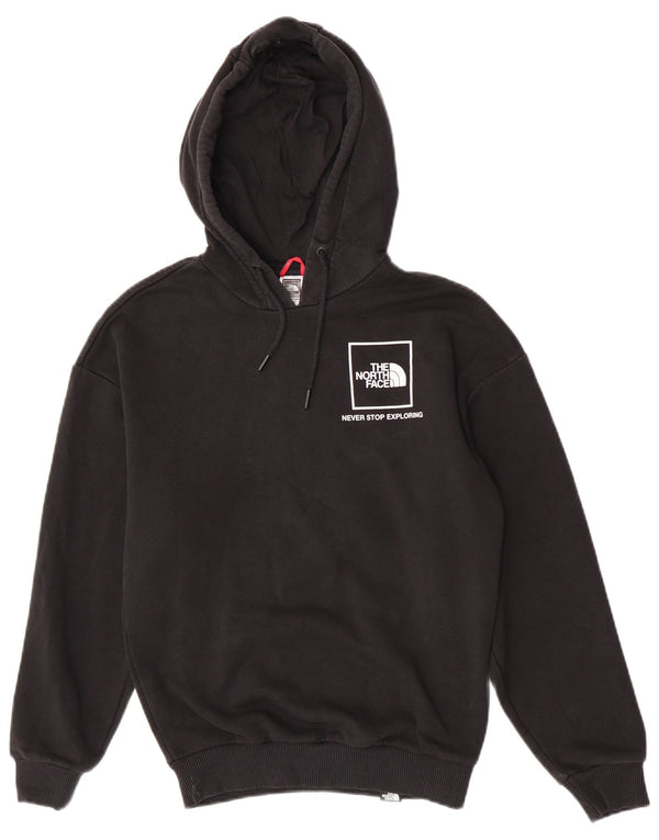 The North Face Kvinders Grafisk Oversized Hoodie Jumper UK 6 XS Sort Bomuld
