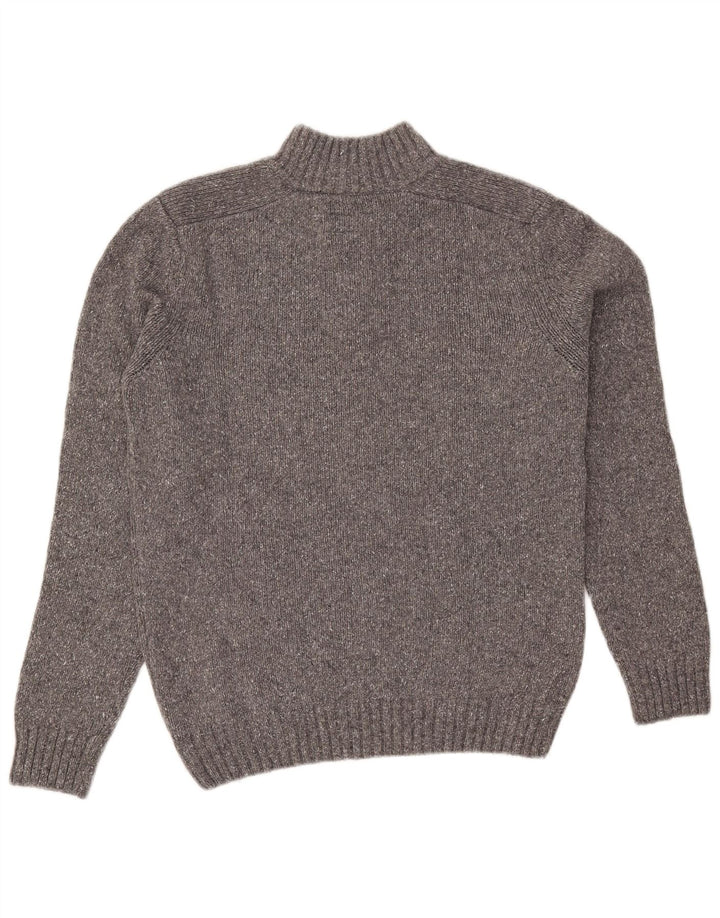 Marlboro Classics Herre Button Neck Jumper Sweater Stor Grå Uld
