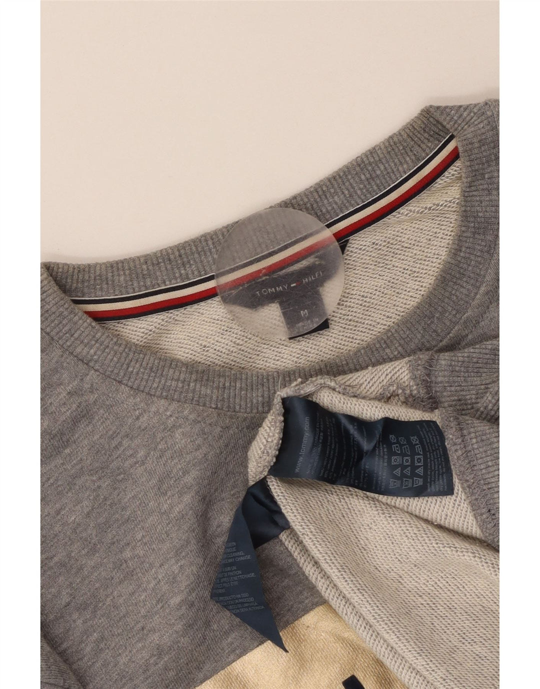 Tommy Hilfiger Herre grafisk sweatshirt Jumper Medium Grey Flecked Bomuld