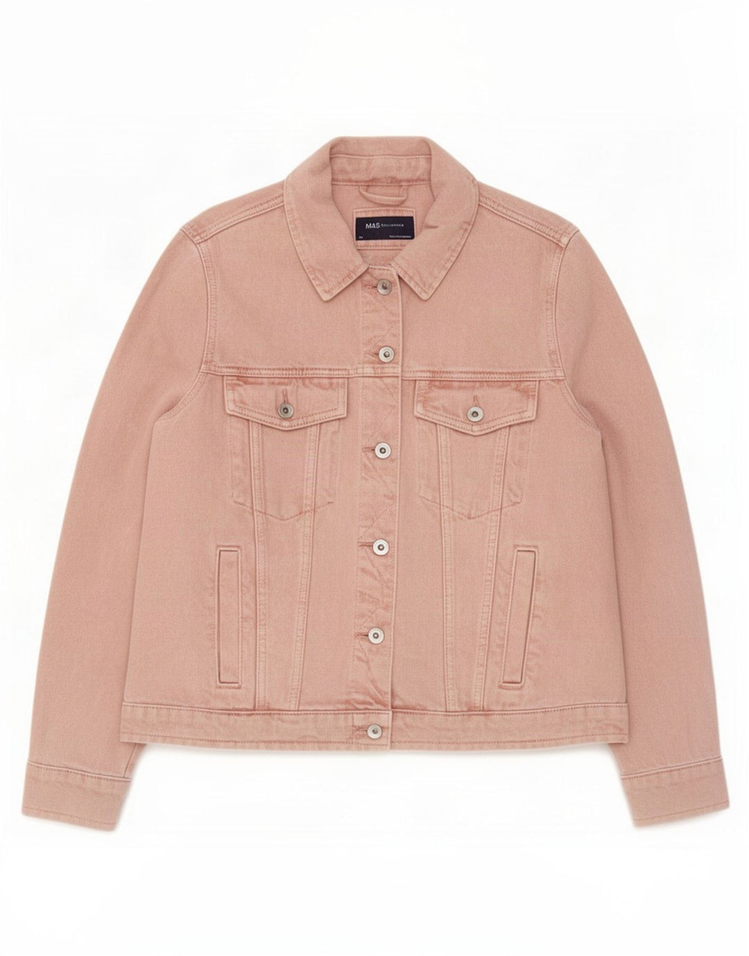 Marks & Spencer Dame denimjakke UK 14 Medium Pink Bomuld