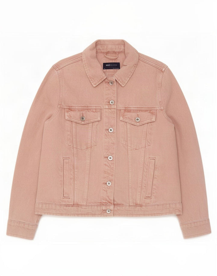 Marks & Spencer Dame denimjakke UK 14 Medium Pink Bomuld